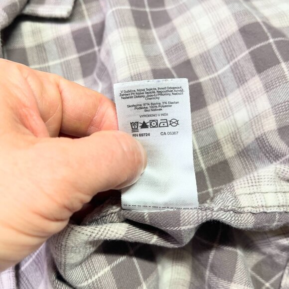 Columbia Men's XL PHG Flannel Shirt Vented Long Sleeve Plaid Taupe - Picture 10 of 12